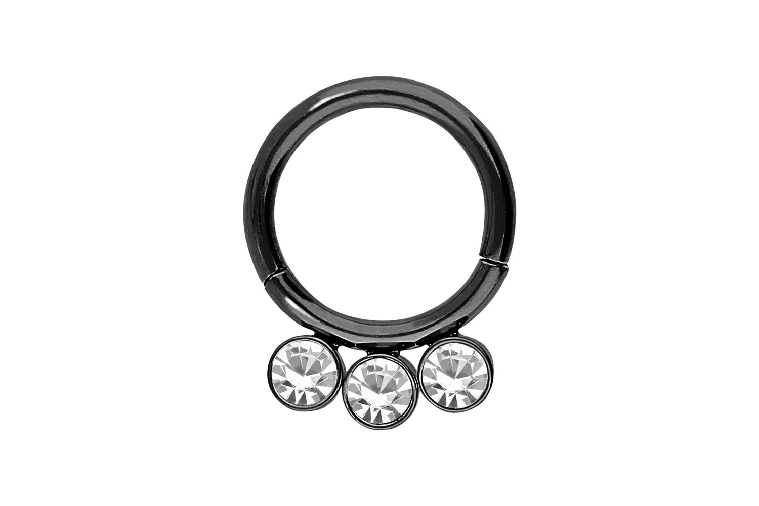 Chirurgenstahl Segmentring Clicker Piercing 3 KRISTALLE ++SALE++
